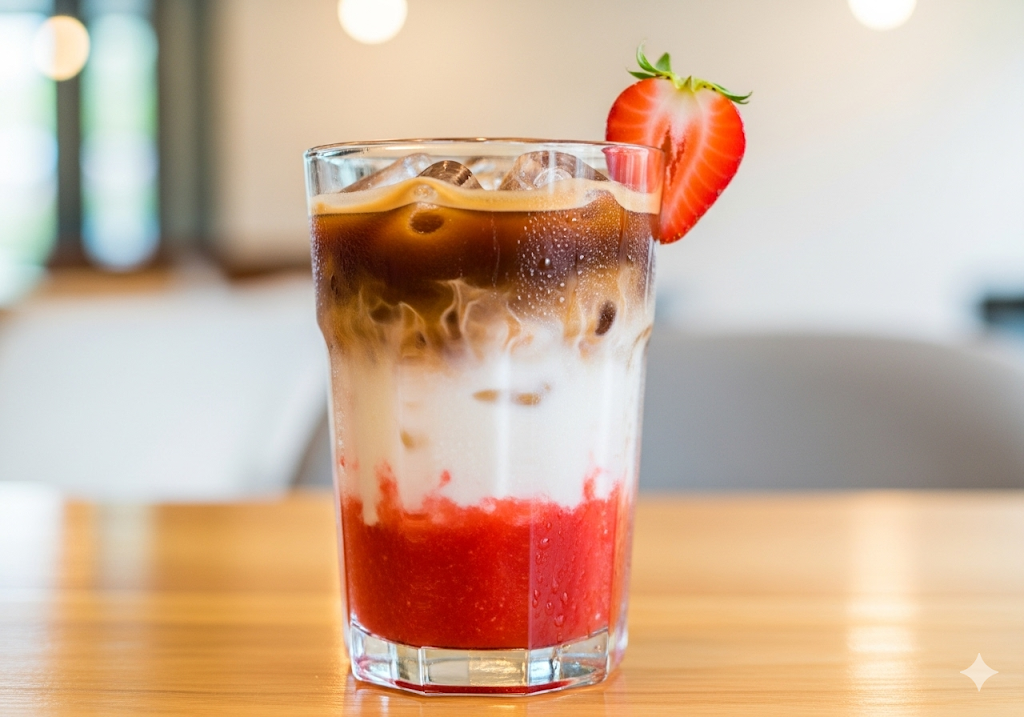 Stroberi susu coffe dingin